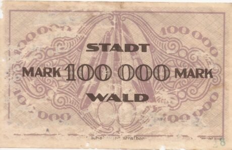 Реверс банкноты 100000 marek (Niemcy) 1923