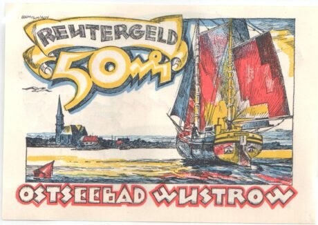 Реверс банкноты 50 fenigów (Niemcy)