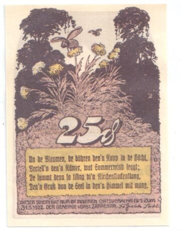 Аверс банкноты 25 fenigów (Niemcy)