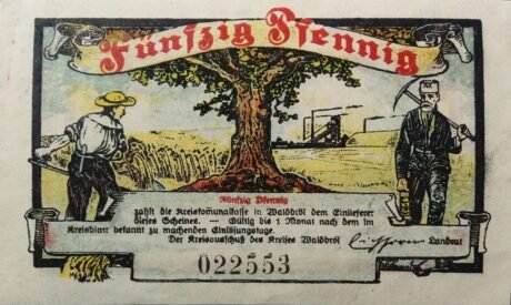 Аверс банкноты 50 fenigów (Niemcy) 1921