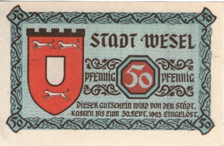 Реверс банкноты 50 fenigów (Niemcy) 1919