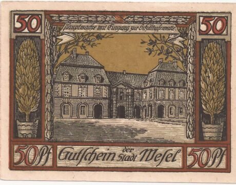 Реверс банкноты 50 fenigów (Niemcy) 1921