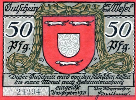 Аверс банкноты 50 fenigów (Niemcy) 1921