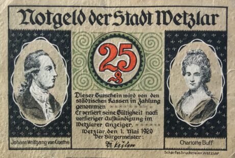 Аверс банкноты 25 fenigów (Niemcy) 1920