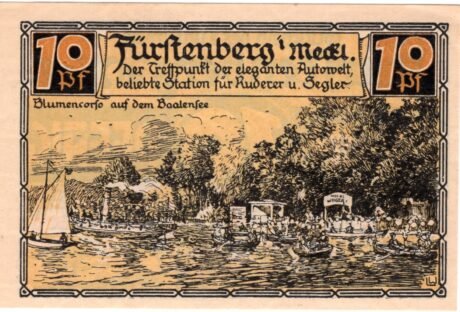 Реверс банкноты 10 fenigów (Niemcy) 1921