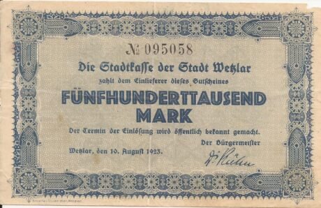 Аверс банкноты 500000 marek (Niemcy) 1923
