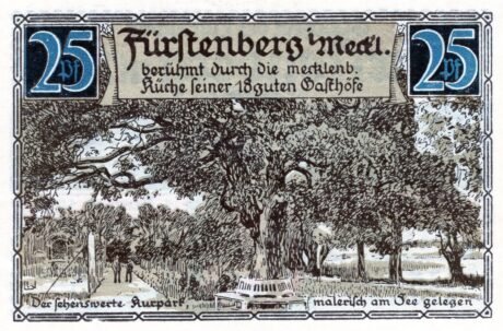 Реверс банкноты 25 fenigów (Niemcy) 1921