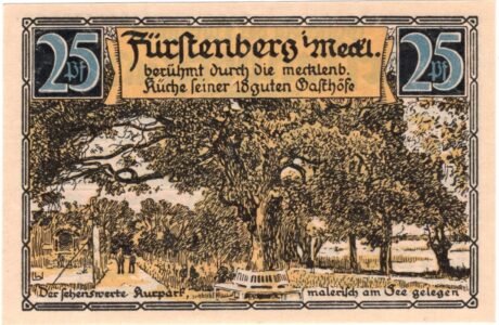 Реверс банкноты 25 fenigów (Niemcy) 1921