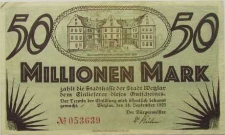 Аверс банкноты 50000000 марок (Германия) 1923 года