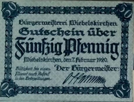 Аверс банкноты 50 fenigów (Niemcy) 1920