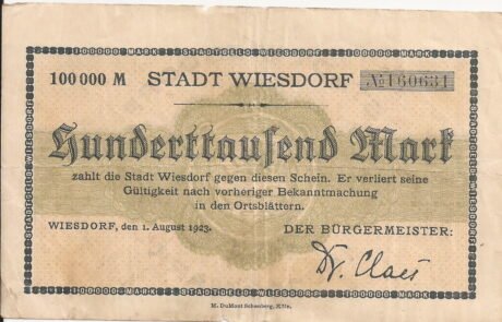 Аверс банкноты 100000 marek (Niemcy) 1923