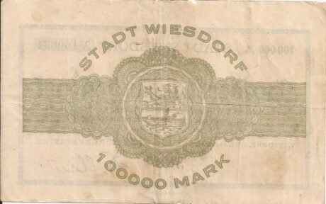 Реверс банкноты 100000 marek (Niemcy) 1923