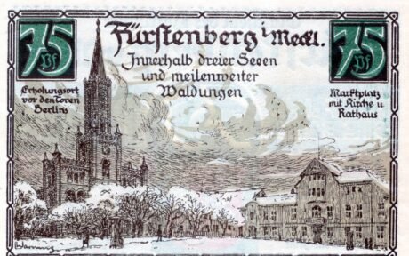 Реверс банкноты 75 пфеннигов (Германия) 1921 года