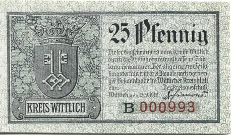 Аверс банкноты 25 fenigów (Niemcy) 1919