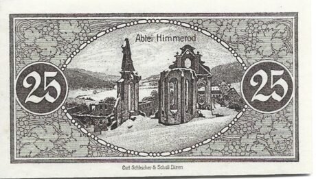 Реверс банкноты 25 fenigów (Niemcy) 1919