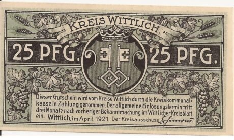 Аверс банкноты 25 fenigów (Niemcy) 1921