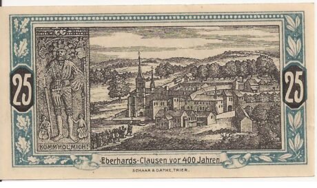 Реверс банкноты 25 fenigów (Niemcy) 1921