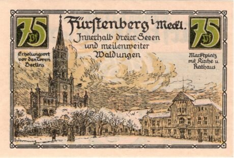 Реверс банкноты 75 пфеннигов (Германия) 1921 года