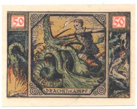 Реверс банкноты 50 fenigów (Niemcy)