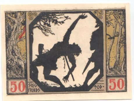 Реверс банкноты 50 fenigów (Niemcy)