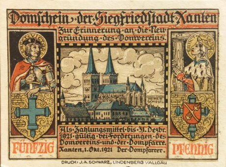 Аверс банкноты 50 fenigów (Niemcy) 1921