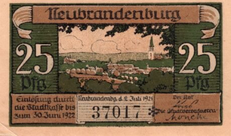 Аверс банкноты 25 fenigów (Niemcy) 1921