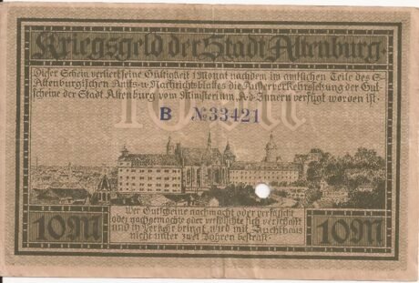 Реверс банкноты 10 marek (Niemcy) 1918