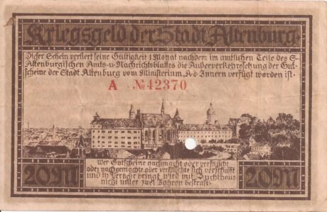 Реверс банкноты 20 marek (Niemcy) 1918