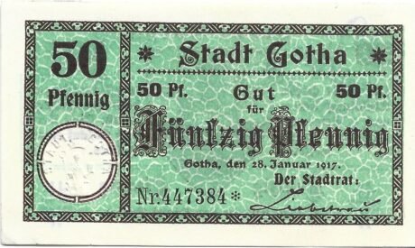 Аверс банкноты 50 пфеннигов (Германия) 1917 года