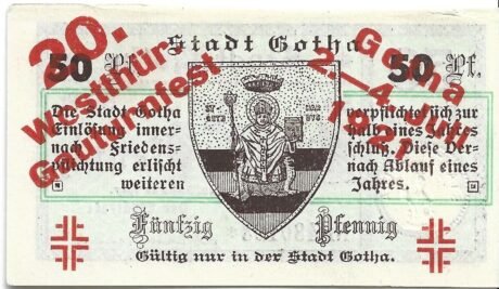 Реверс банкноты 50 fenigów (Niemcy) 1917