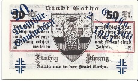 Реверс банкноты 50 fenigów (Niemcy) 1917