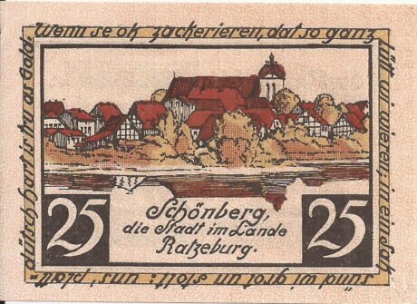 Аверс банкноты 25 пфеннигов (Германия)