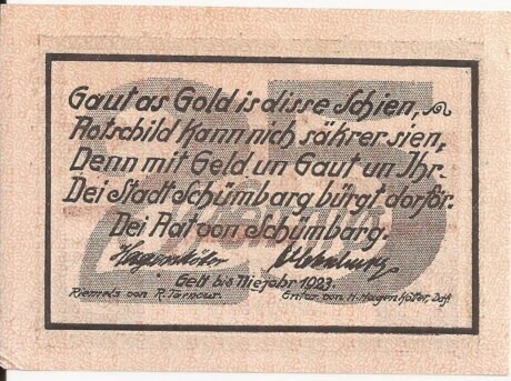 Реверс банкноты 25 пфеннигов (Германия)