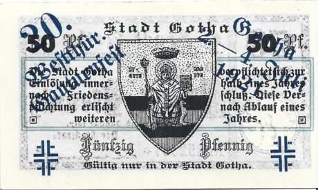 Реверс банкноты 50 fenigów (Niemcy) 1917