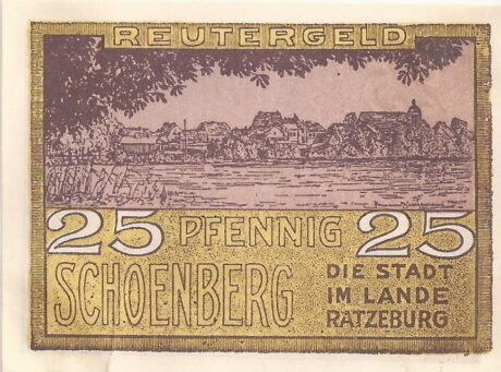 Реверс банкноты 25 fenigów (Niemcy) 1922