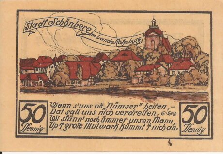 Аверс банкноты 50 fenigów (Niemcy)