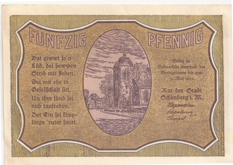 Аверс банкноты 50 fenigów (Niemcy) 1922