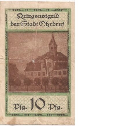 Реверс банкноты 10 fenigów (Niemcy) 1918
