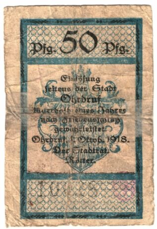 Аверс банкноты 50 fenigów (Niemcy) 1918