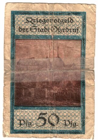 Реверс банкноты 50 fenigów (Niemcy) 1918