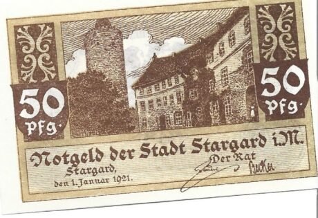 Аверс банкноты 50 fenigów (Niemcy) 1921