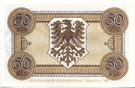 Реверс банкноты 50 fenigów (Niemcy) 1921