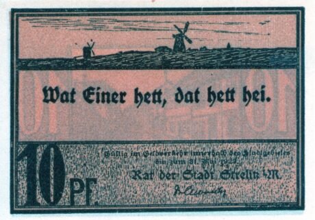 Аверс банкноты 10 fenigów (Niemcy)