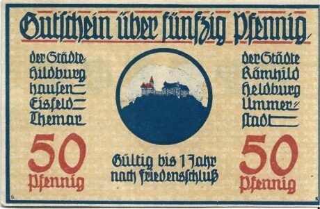 Аверс банкноты 50 fenigów (Niemcy)