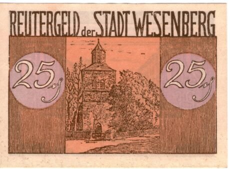 Реверс банкноты 25 fenigów (Niemcy)