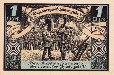 Реверс банкноты 1 марка (Германия) 1921 года