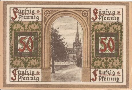 Реверс банкноты 50 fenigów (Niemcy) 1919