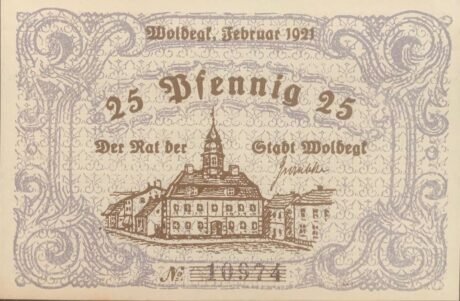 Аверс банкноты 25 fenigów (Niemcy) 1921