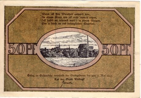 Аверс банкноты 50 fenigów (Niemcy)
