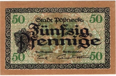 Аверс банкноты 50 fenigów (Niemcy) 1919